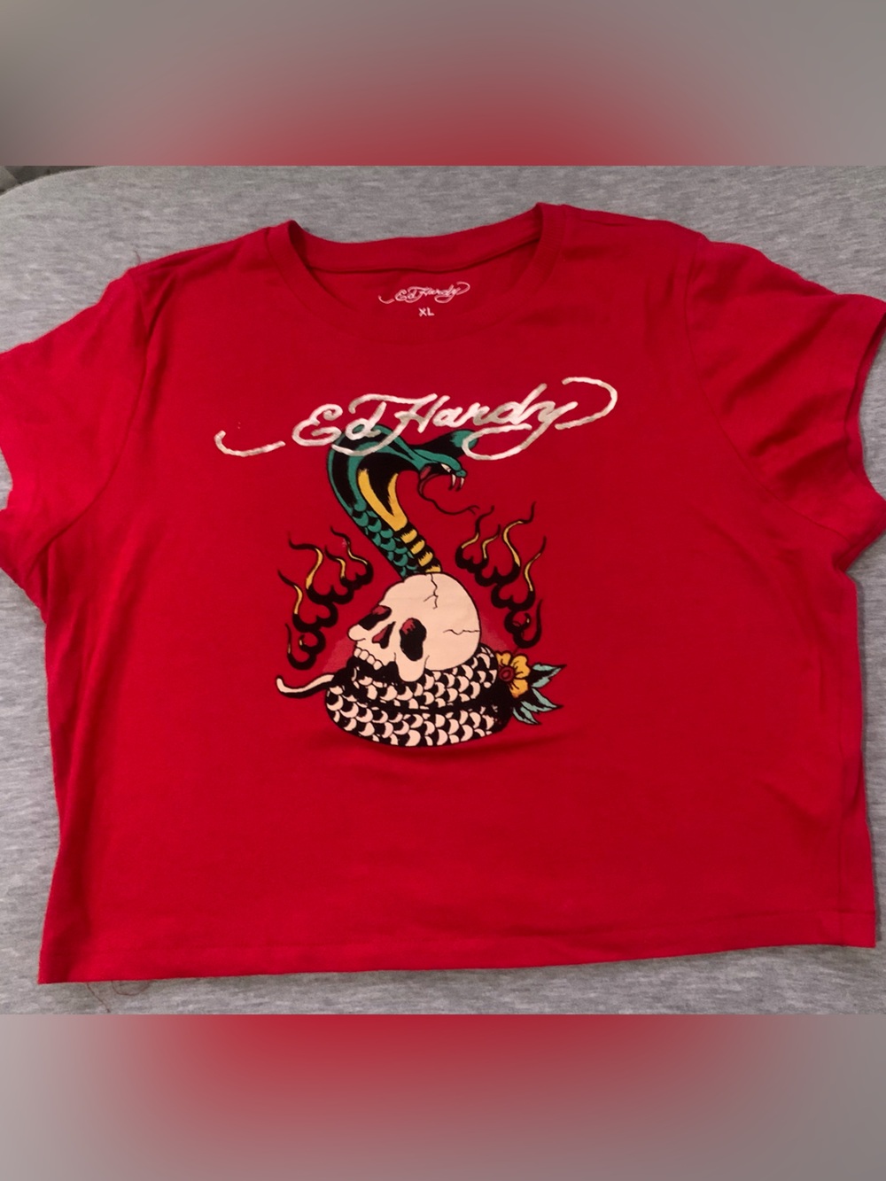 Ed Hardy cobra women’s baby tee